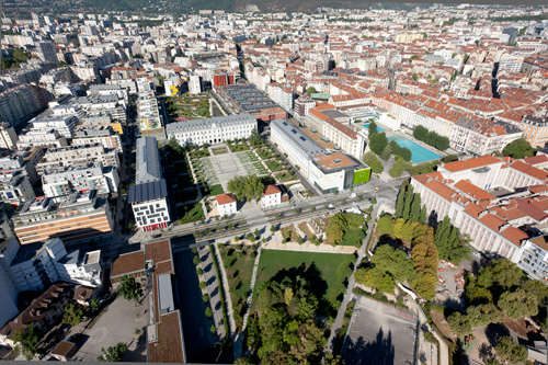 Grenoble, Quartier Hoche et De Bonne, vue aérienne